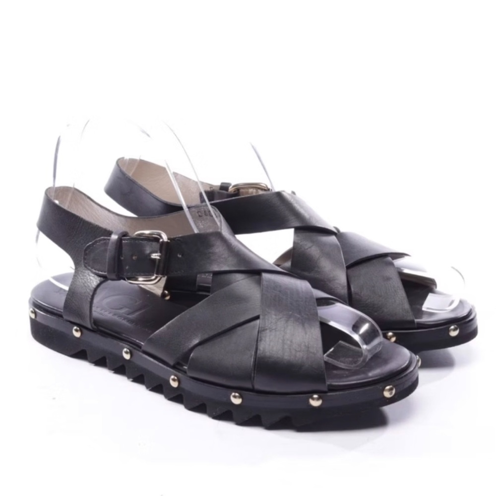 AGL Attilio Giusto Leombruni leather sandals studded Italy